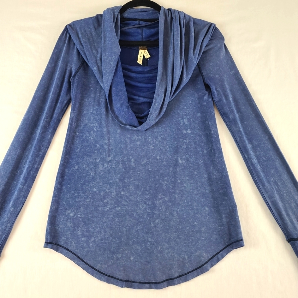 Free People We The Free Size Sm Cosmo Cowl Top Blue